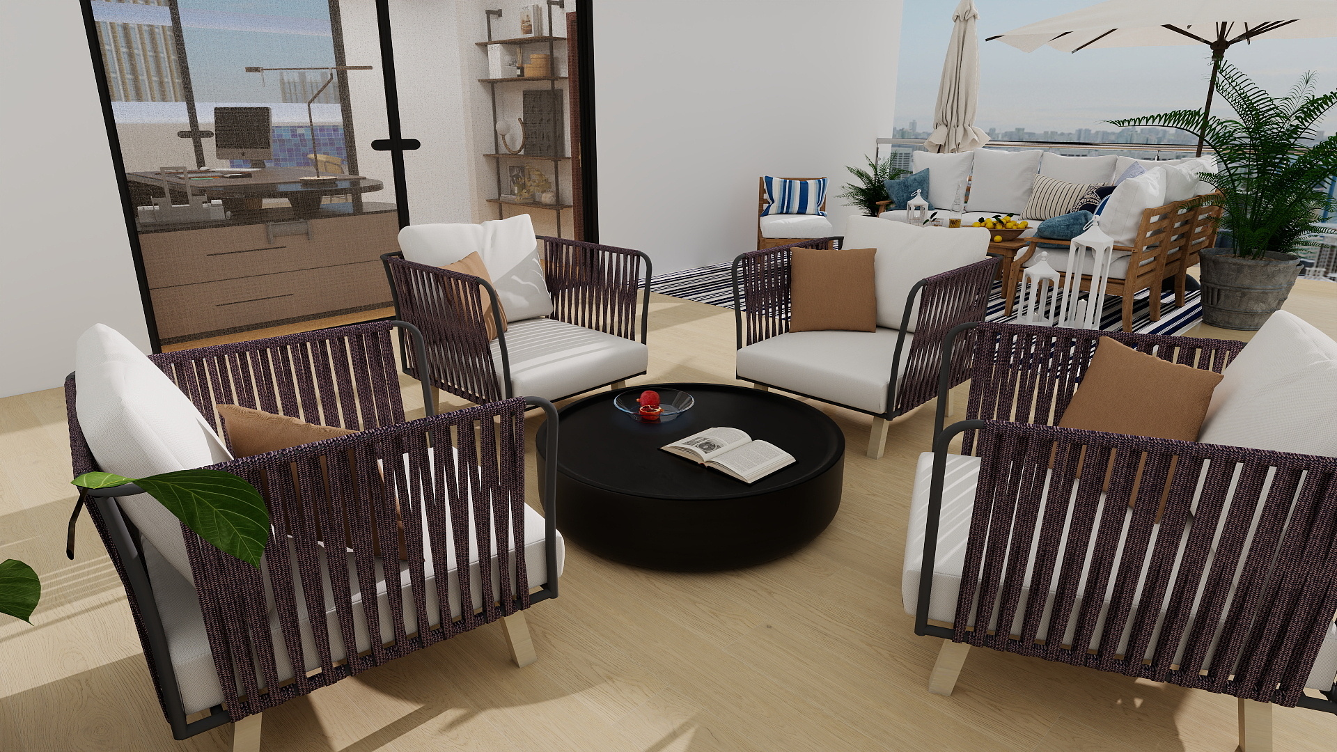 Rooftop terrace lounge