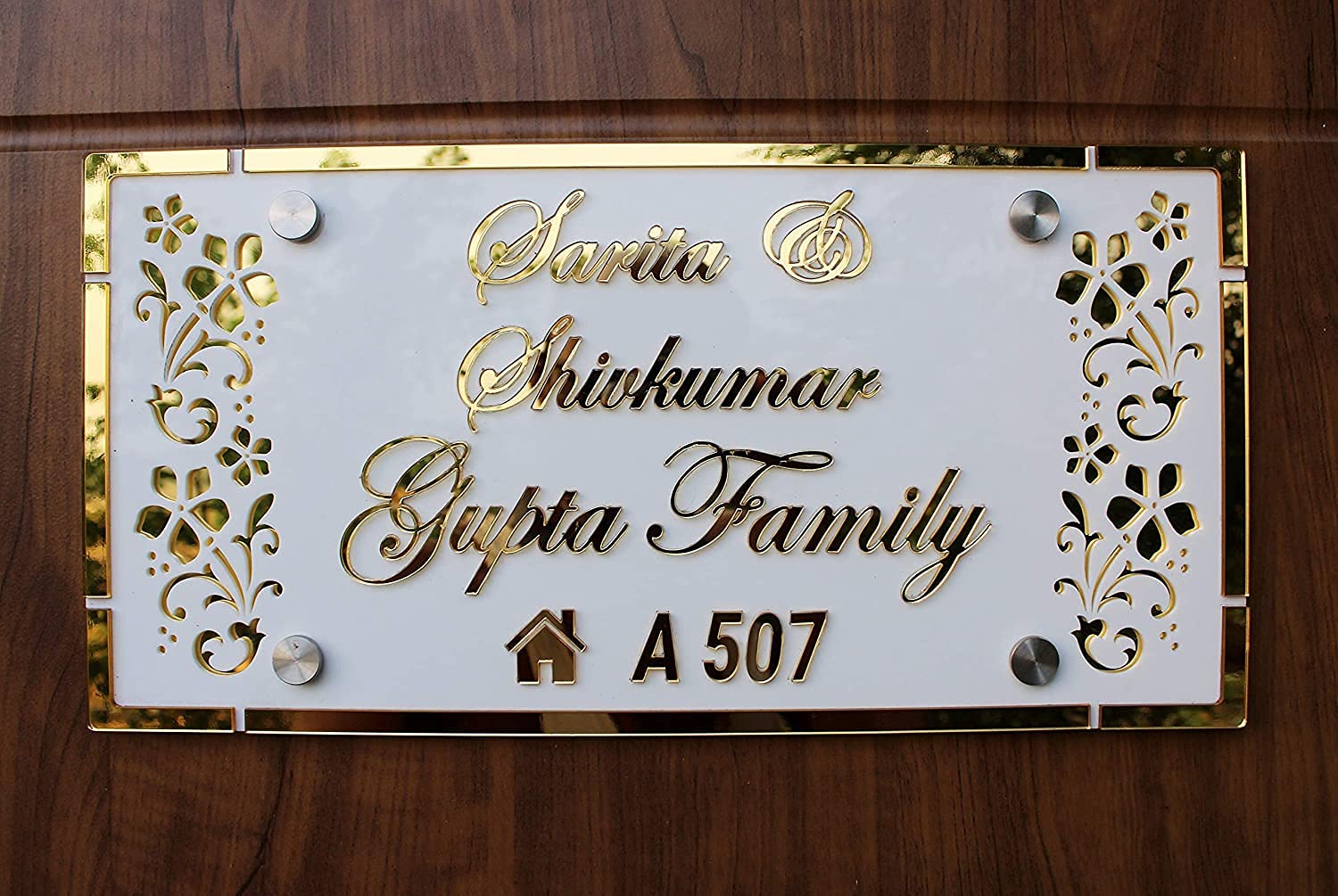 Premium Acrylic Gold Floral Board