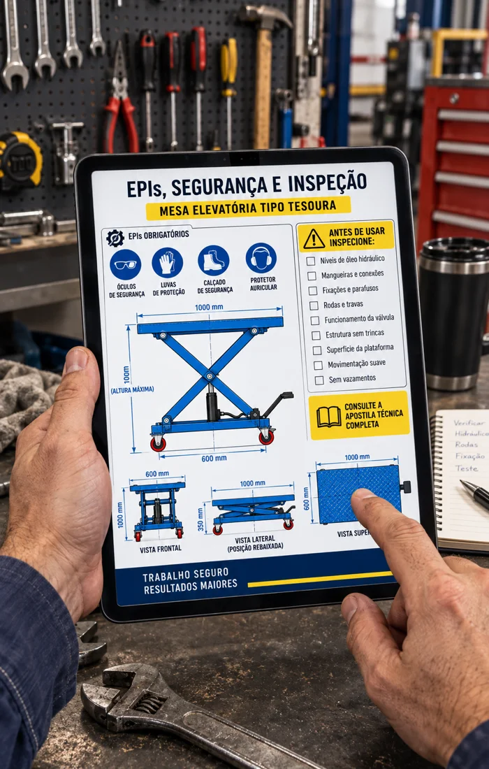 Prancha 06 — mecanismo tesoura e acionamento