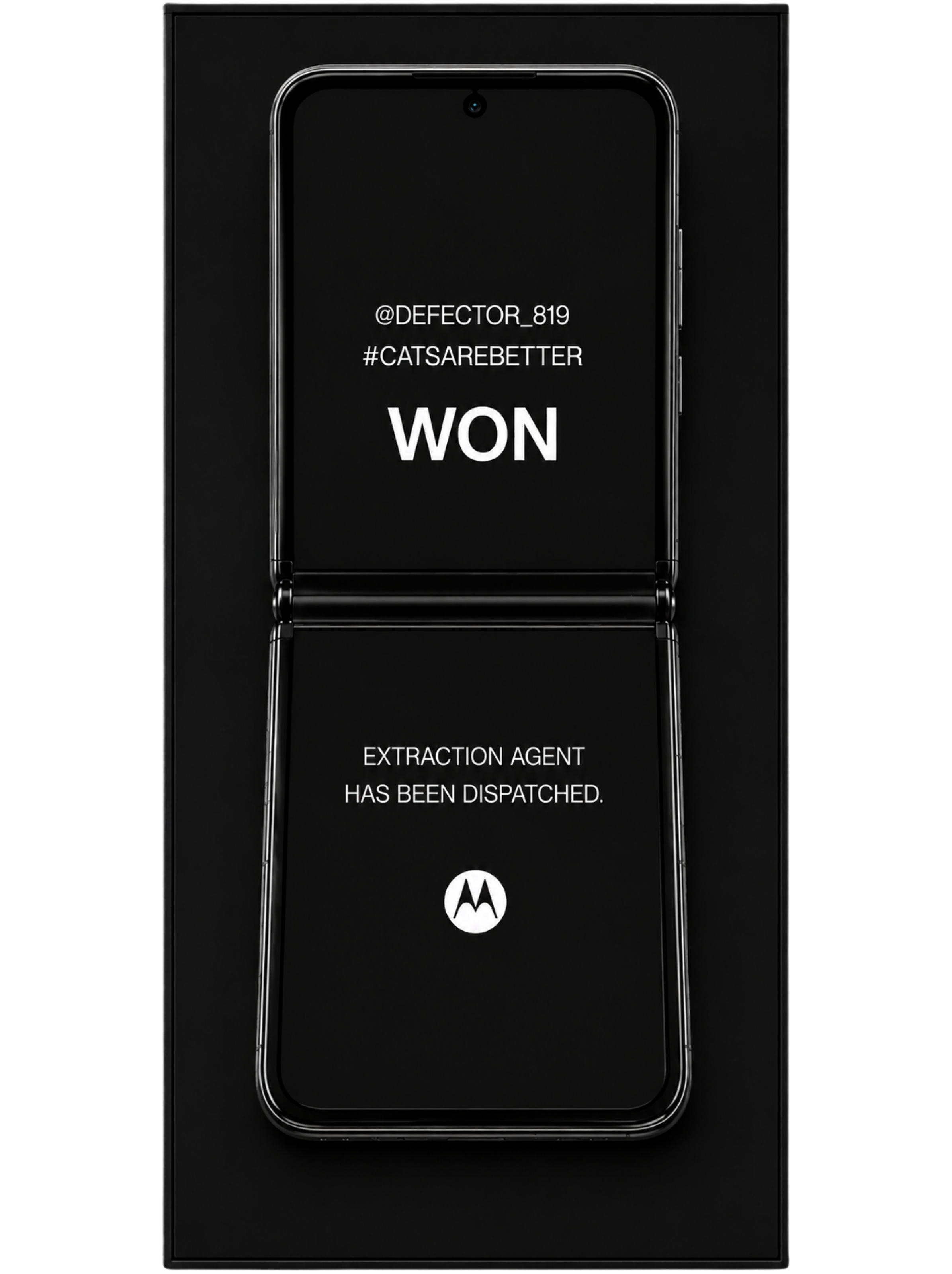 Razr+ confirming the defector won, extraction agent dispatched