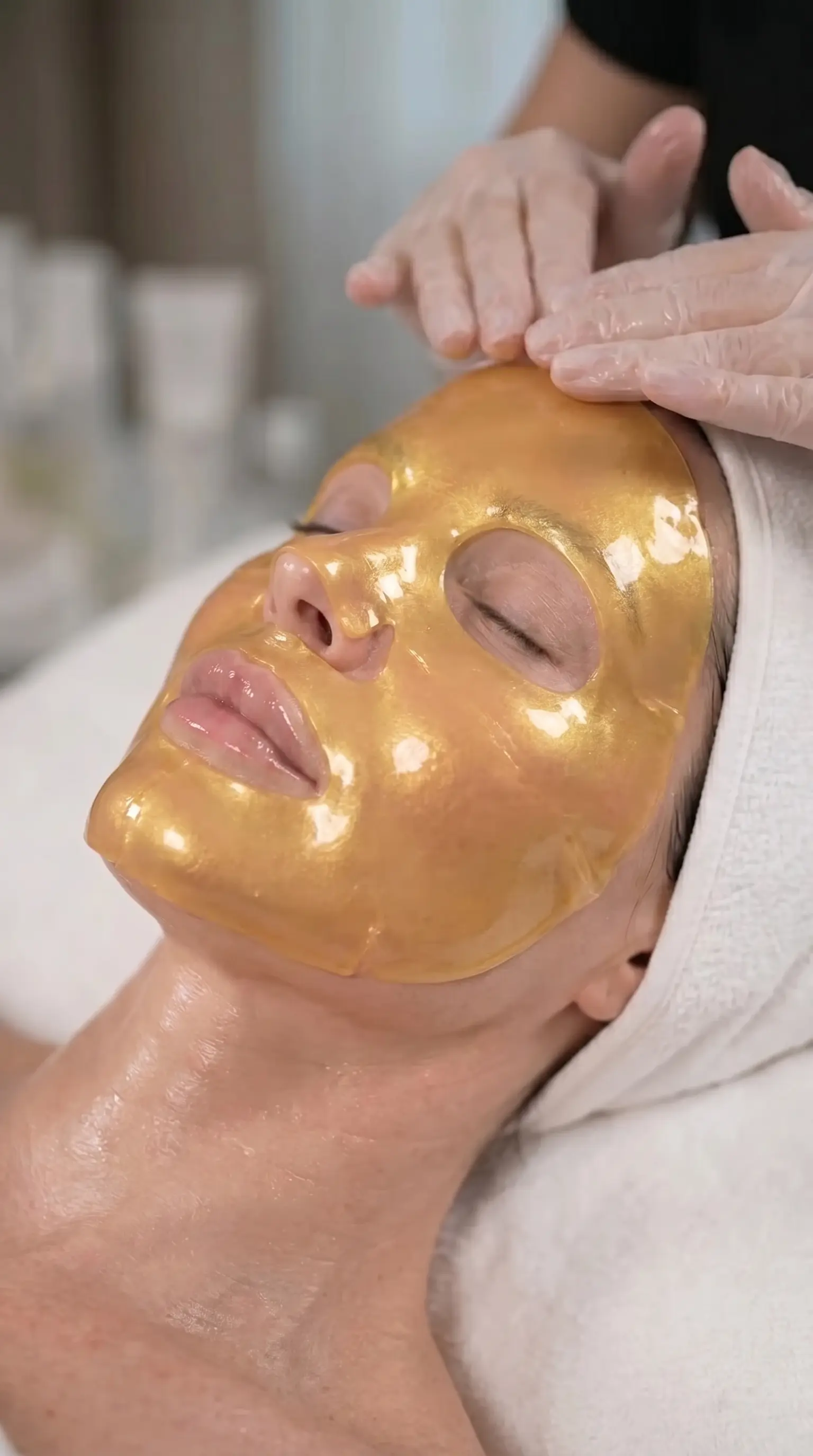Luxurious gold facial mask treatment