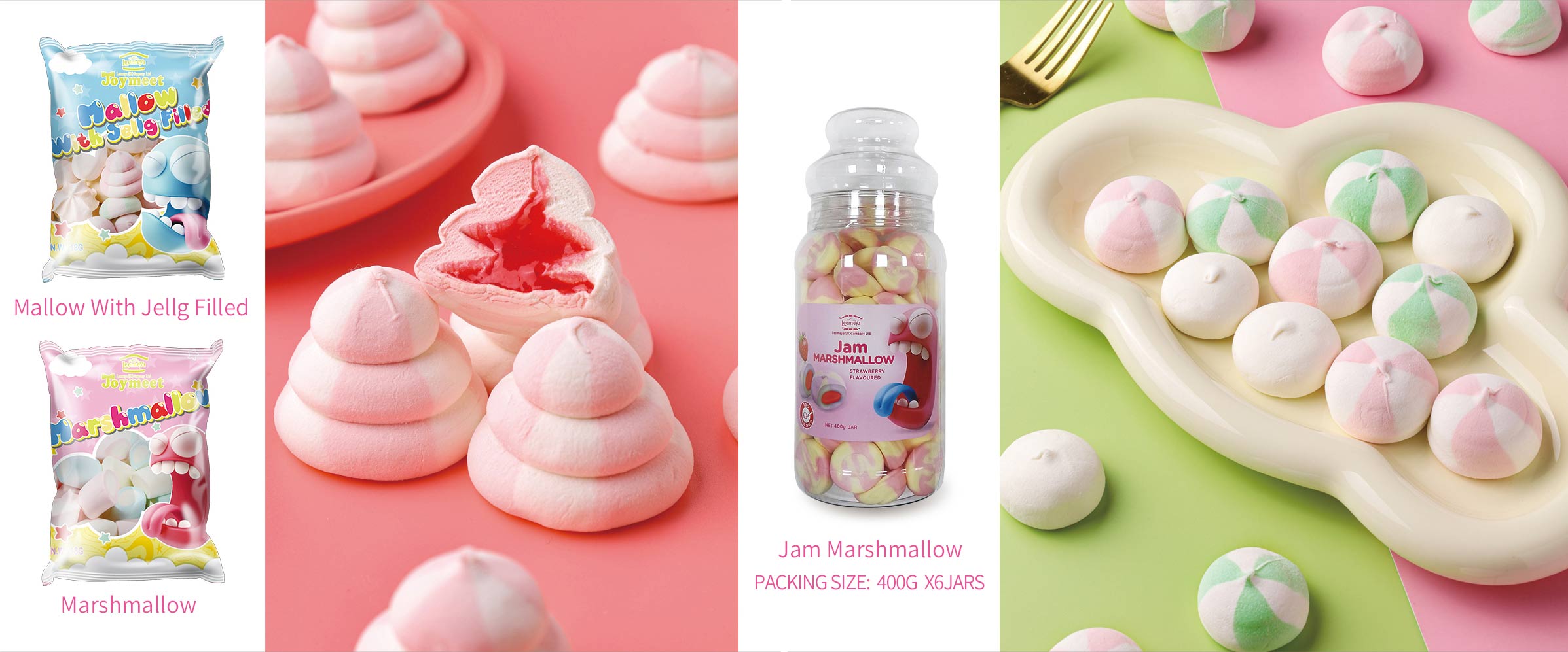 Mallow With Jelly Filled & Jam Marshmallow Products
