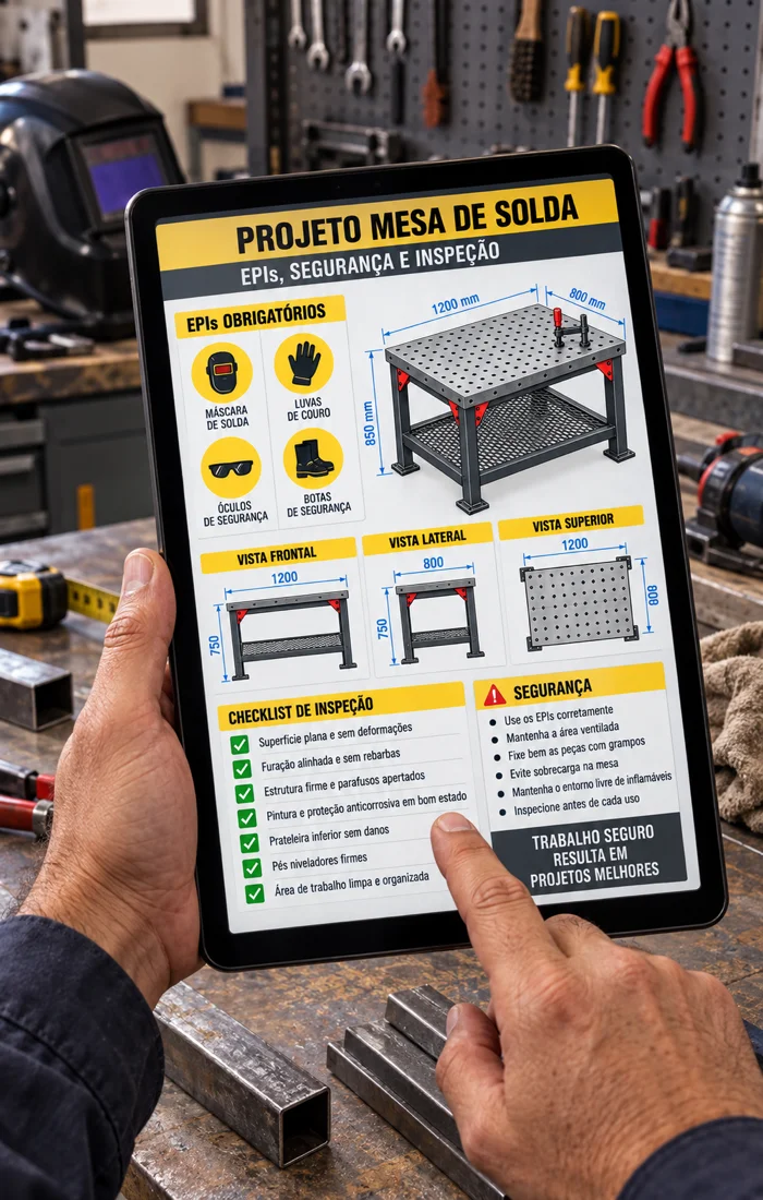 Projeto Mesa de Solda — segurança e inspeção