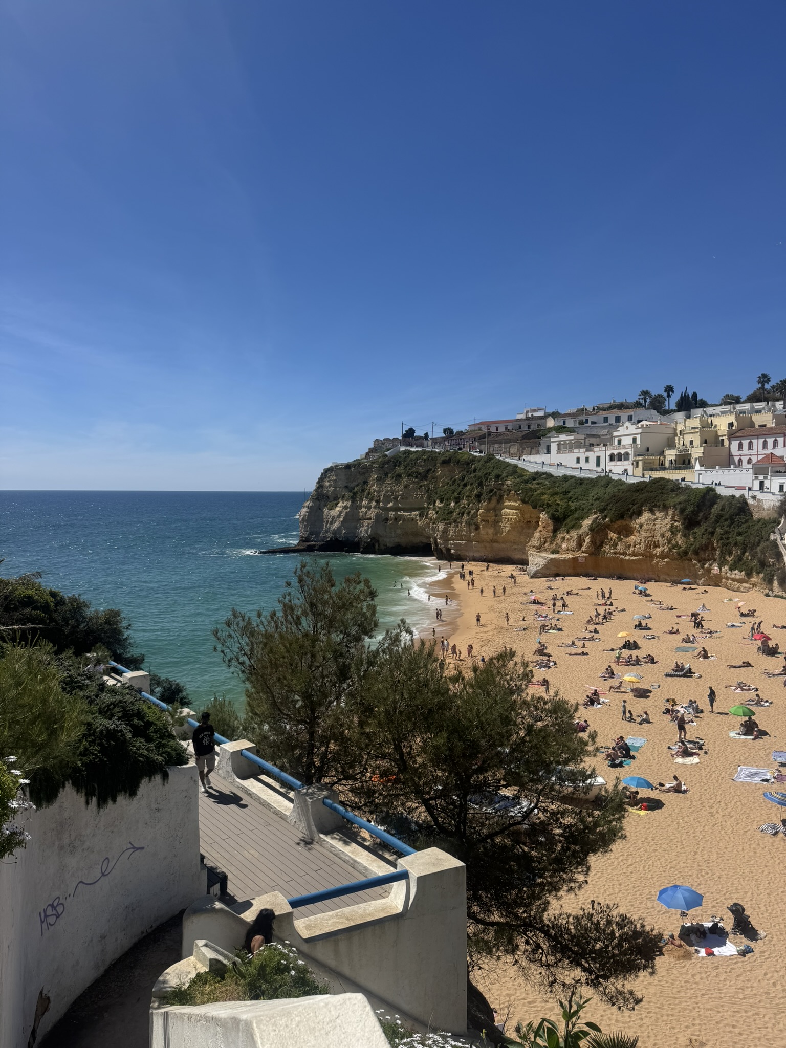 Carvoeiro beach with golden sand and turquoise sea