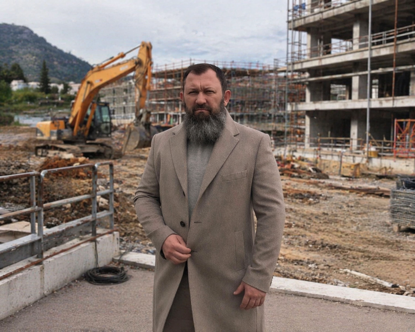 Ihar Navumchyk at a large-scale construction site