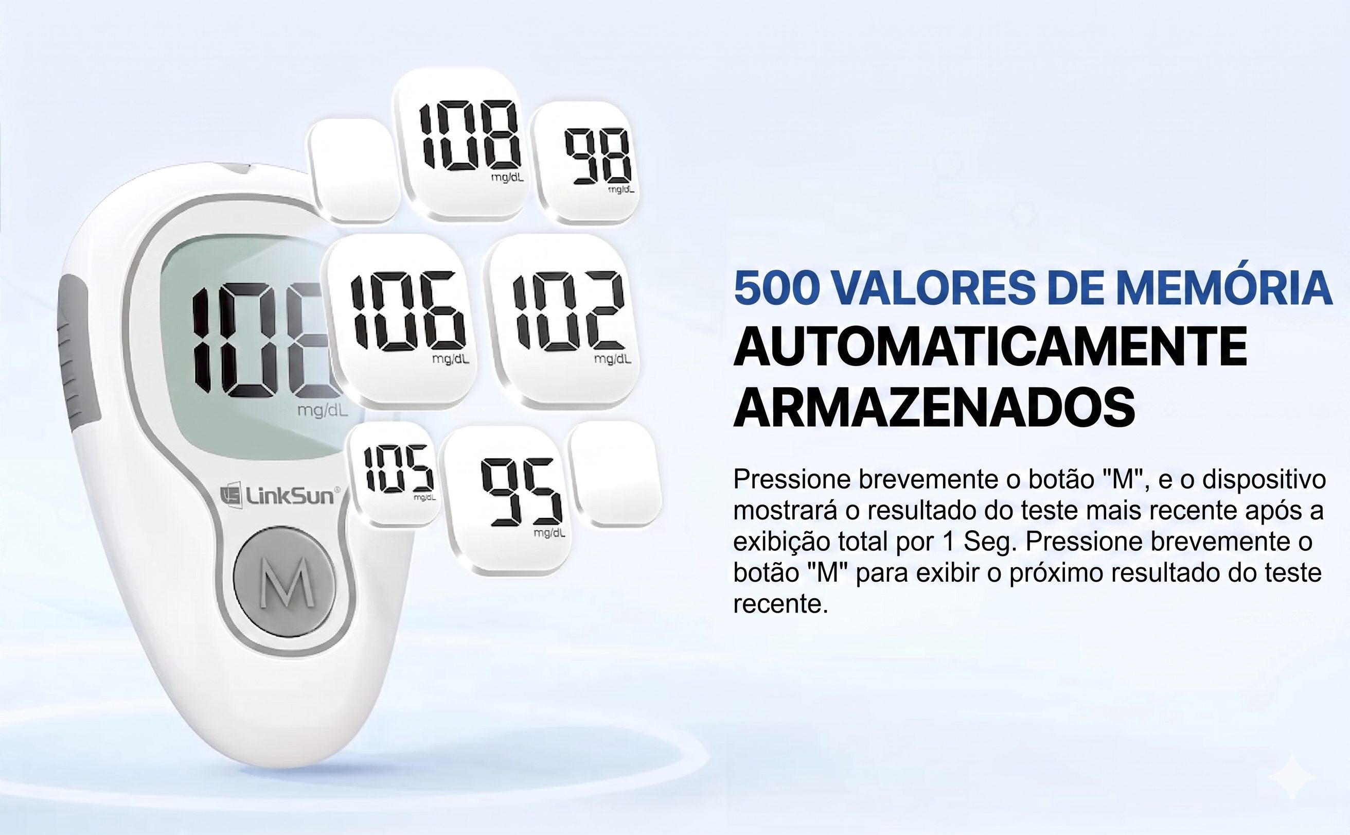 500 valores de memória automaticamente armazenados