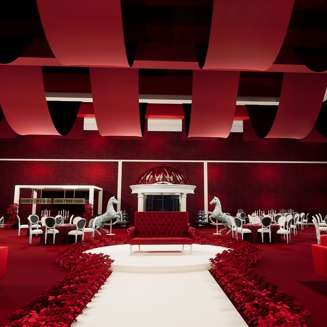 Grand Red Mandap & Seating