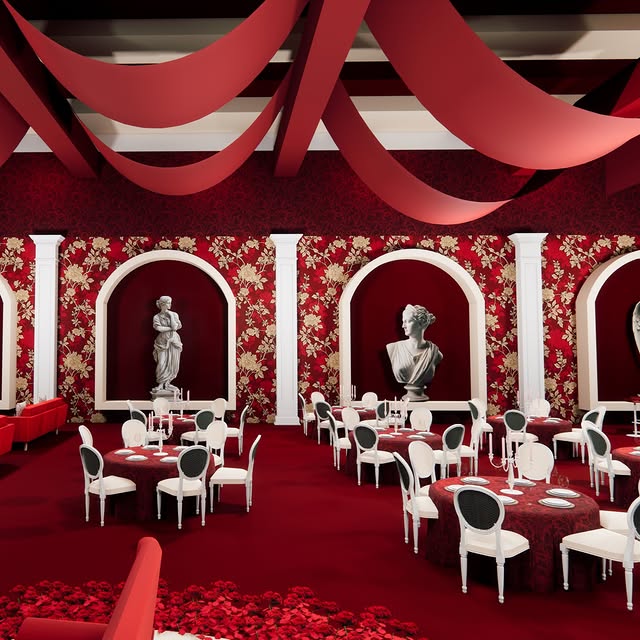 Classical Red Formal Dinner