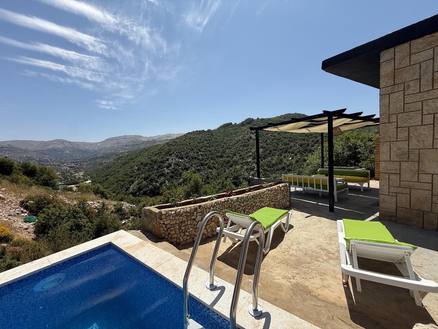Pool with mountain views