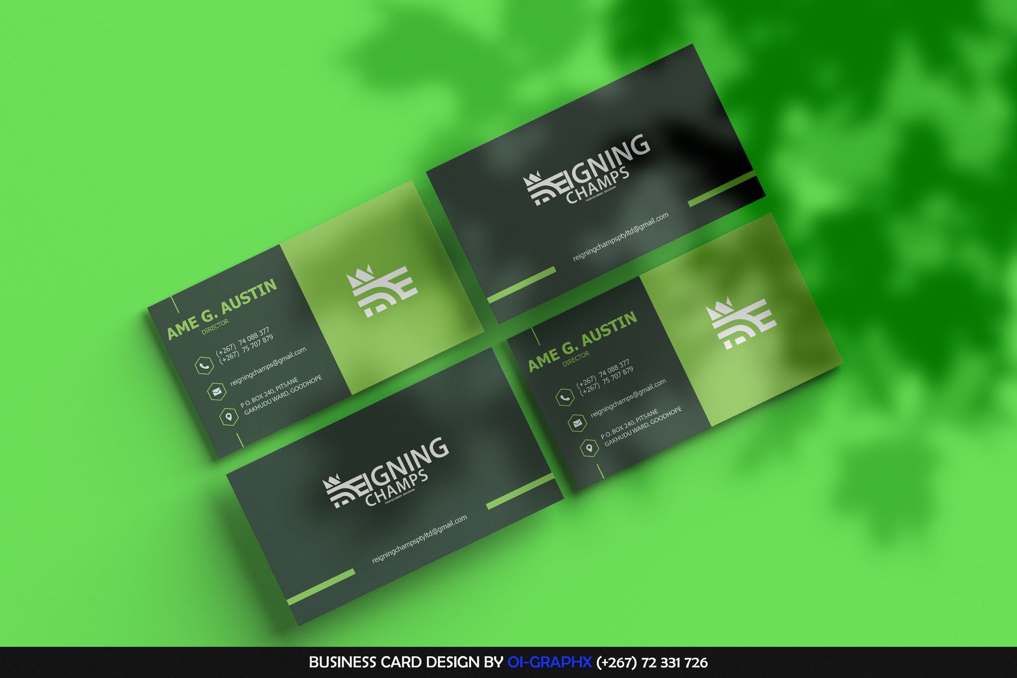 Business card design portfolio example