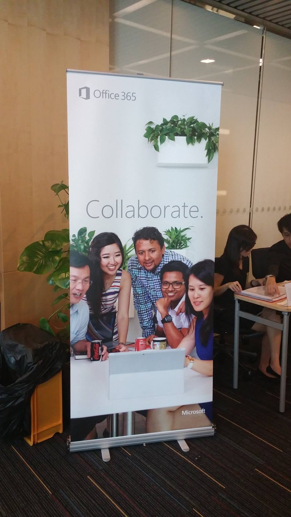 Enam Chowdhury with Microsoft Singapore colleagues during an Office 365 collaboration event