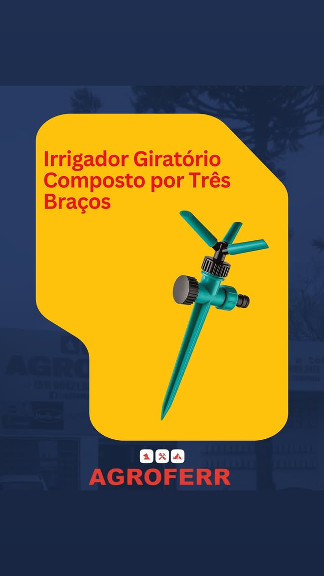 Irrigador Giratório Composto por Três Braços