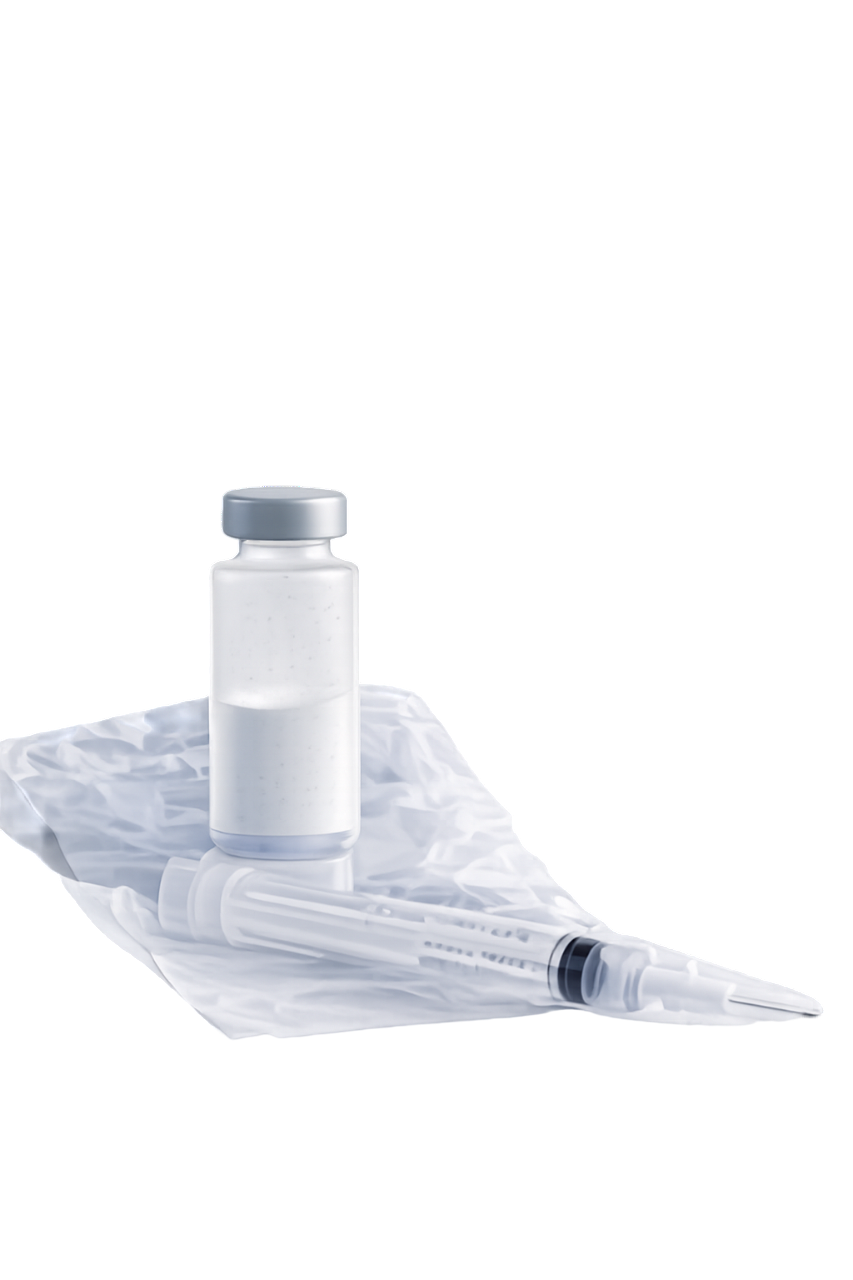 Traditional vial and syringe method showing manual reconstitution process