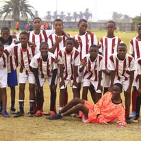 Team in white and red striped jerseys