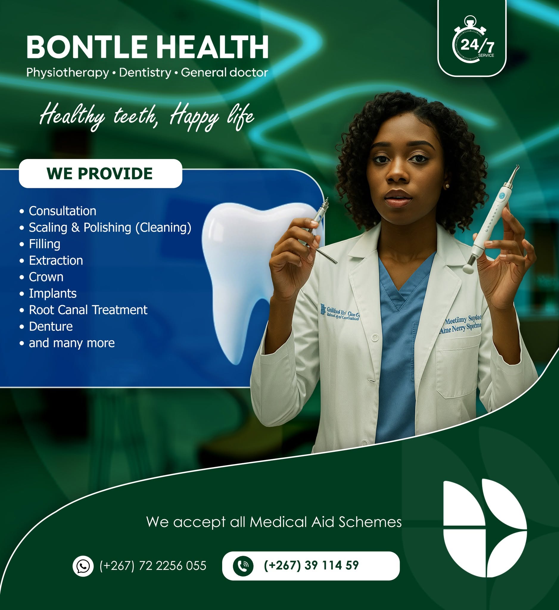 Bontle Health dental service campaign designed by OI-Graphx