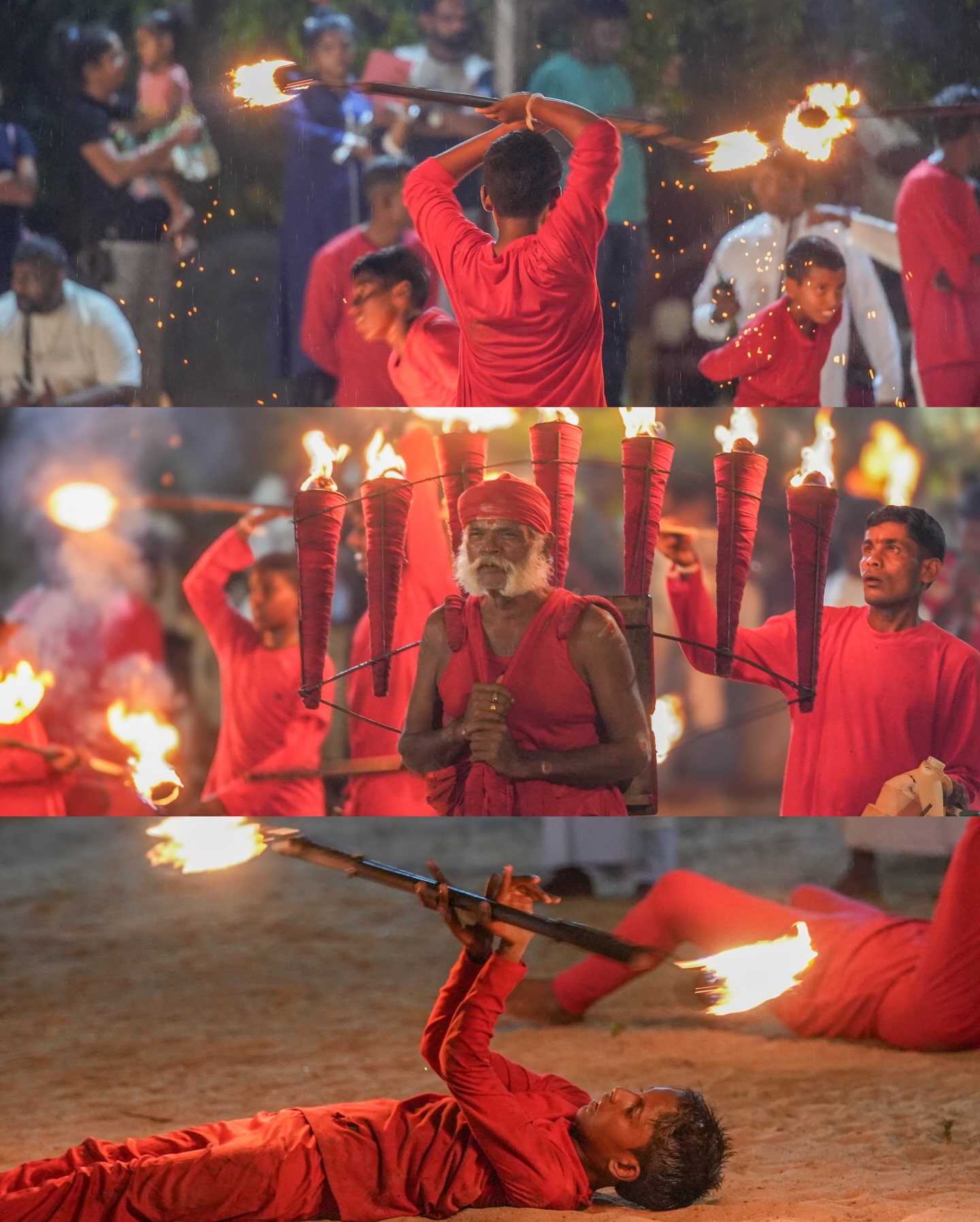 Fire torch performers