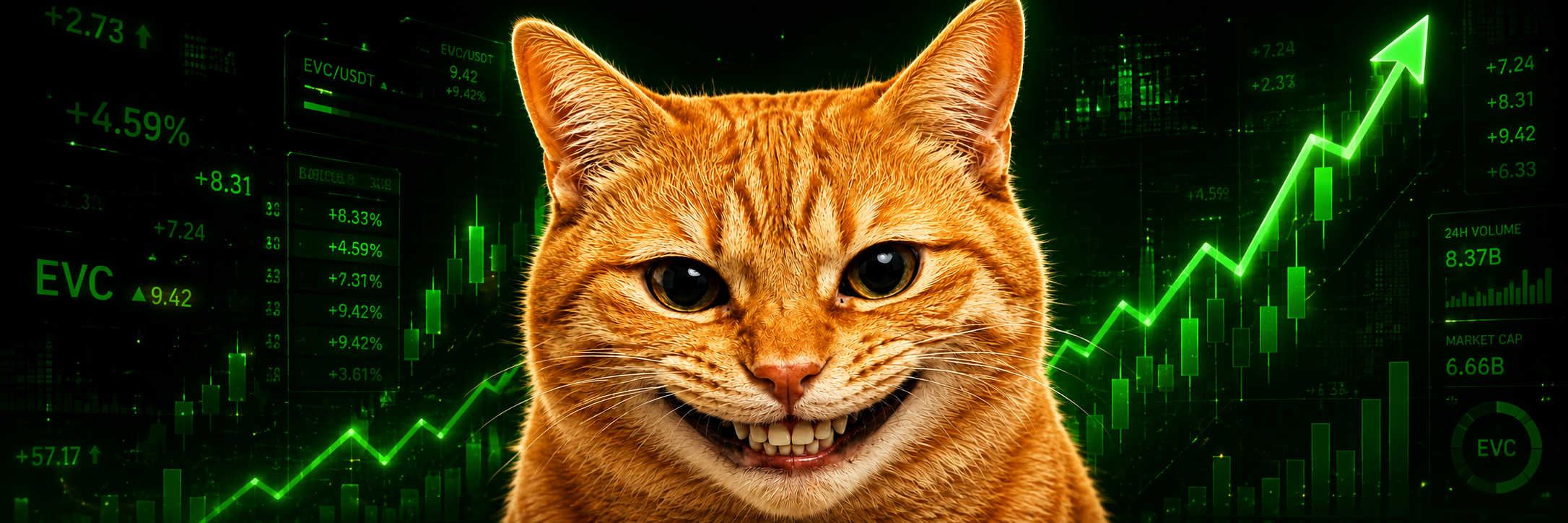 EvilCat stock market banner