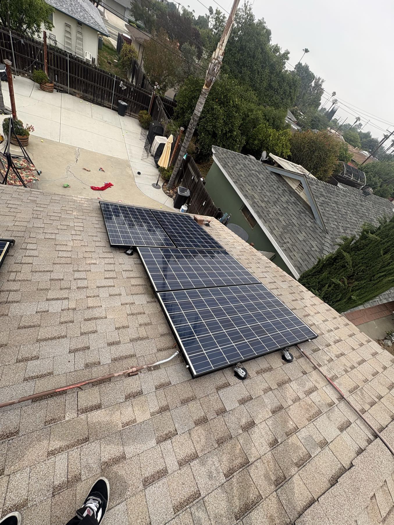 Hillside home solar panel cleaning completed