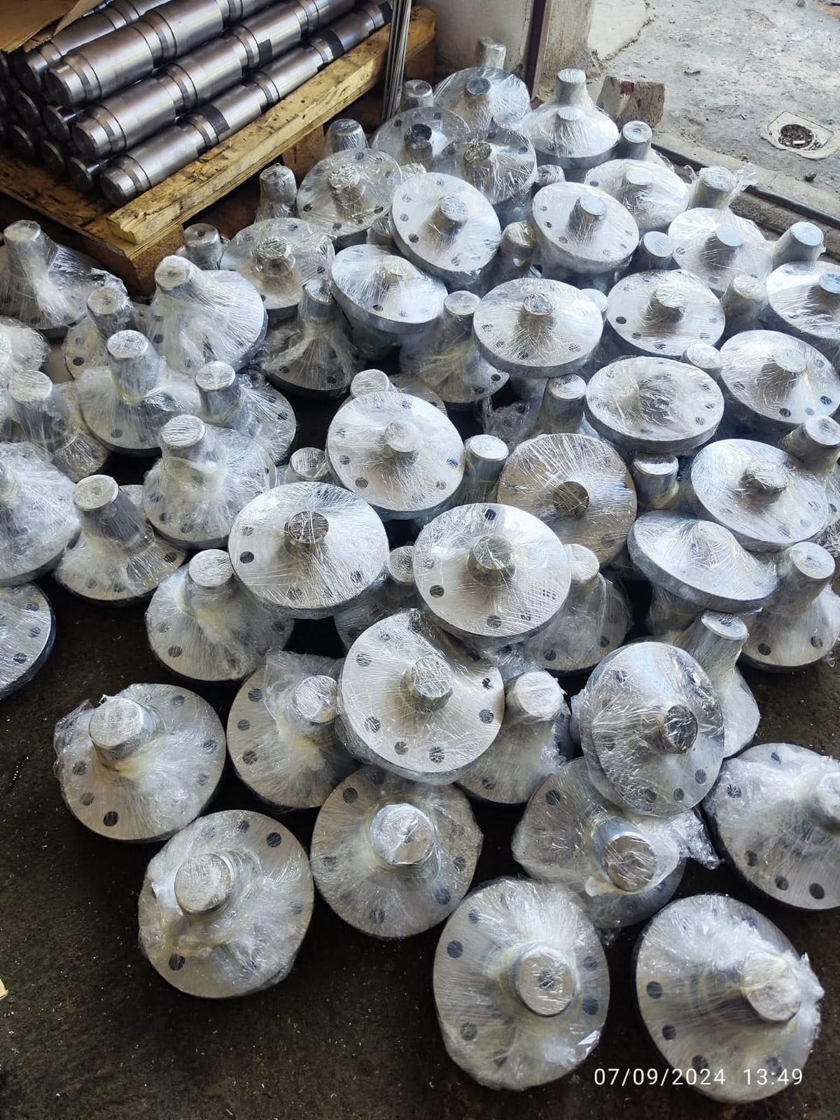 Stacked machined aluminum pulleys