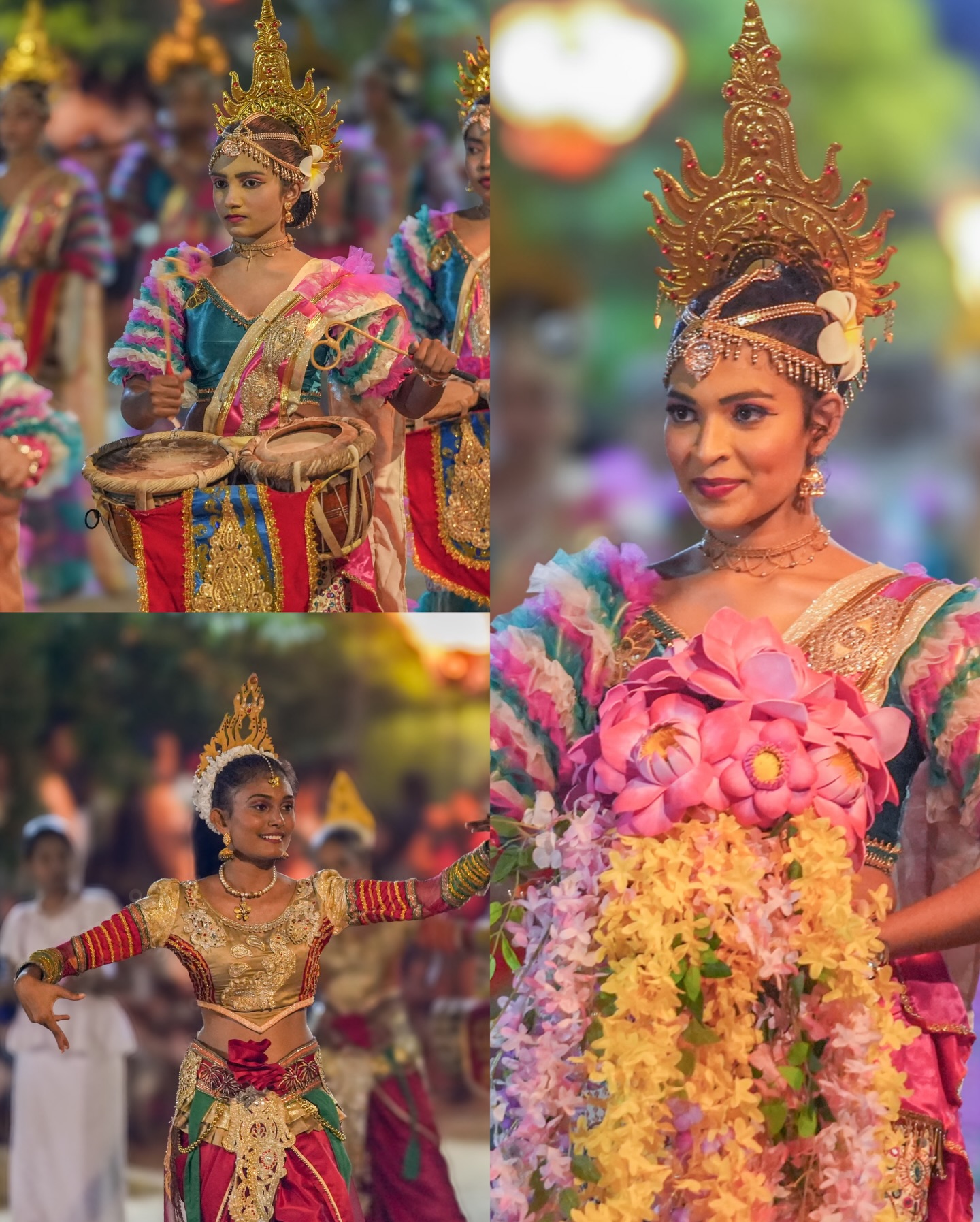 Kavadi dancers in ceremonial dress