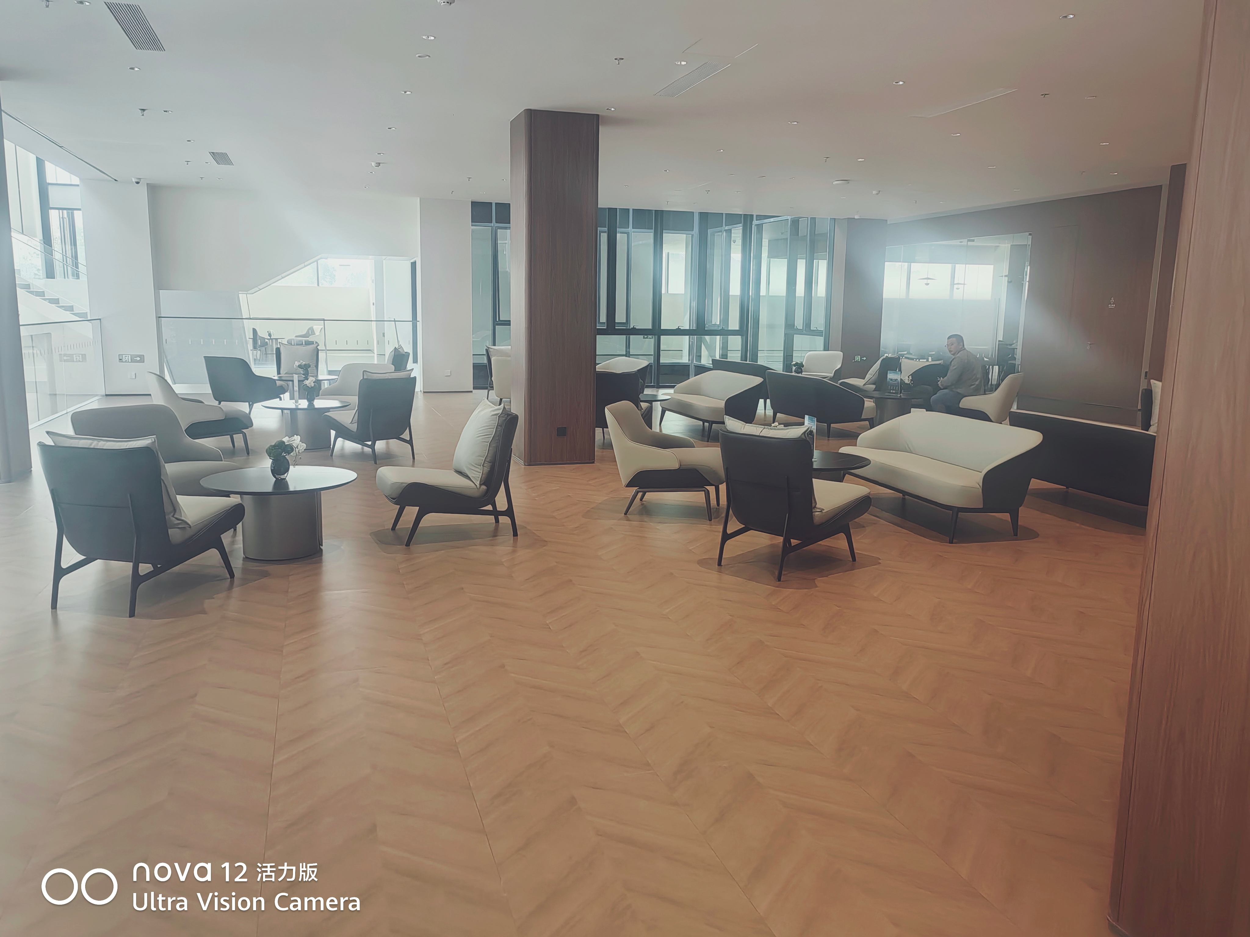 Modern showroom with premium wood panels