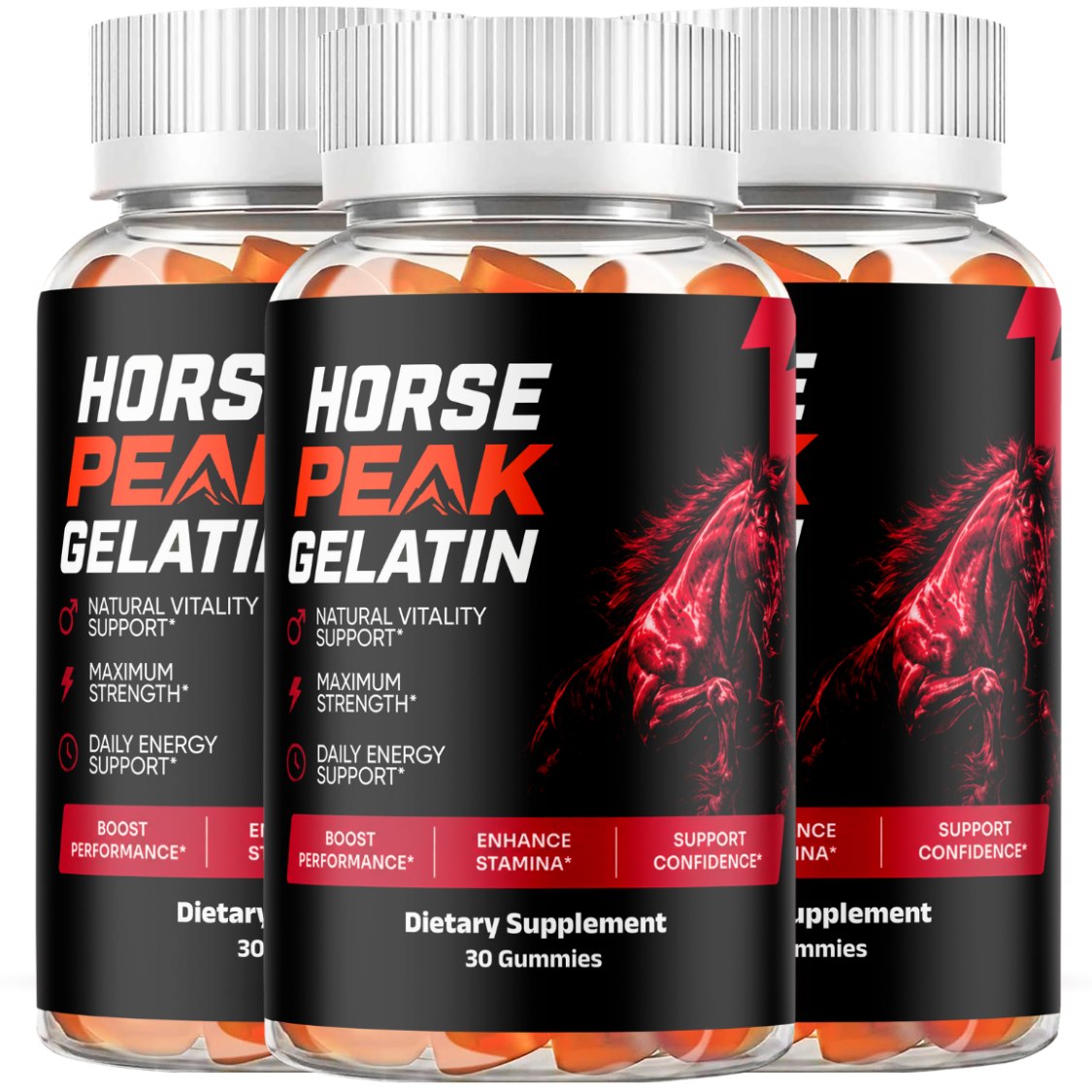 Three bottles of Gold Standard Male Enhancement Gummies