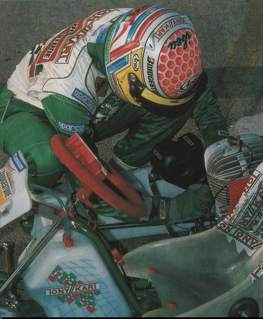 Tony Kart driver close-up