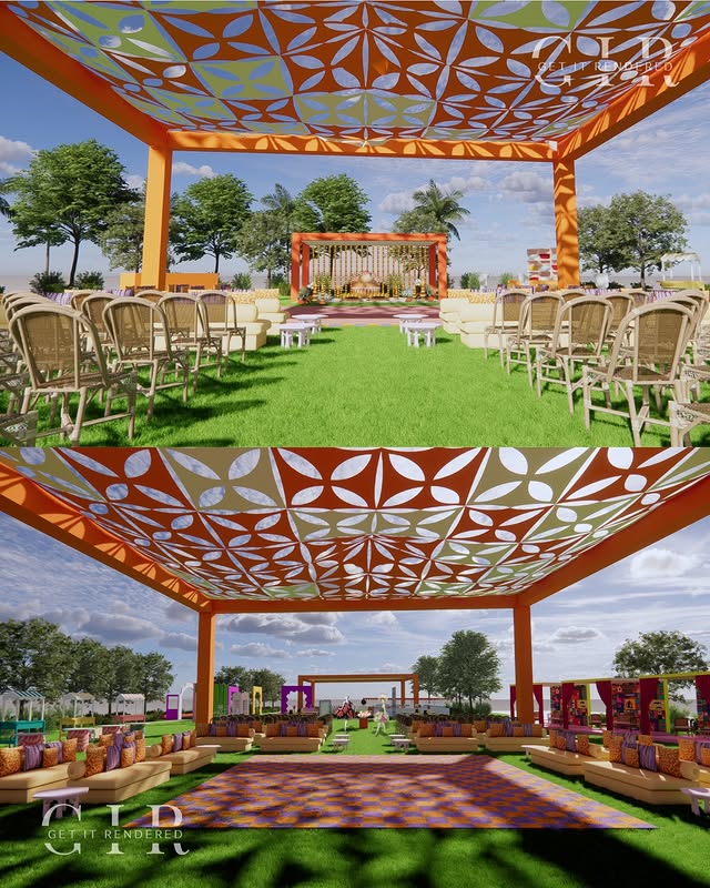 Orange Canopy Wedding
