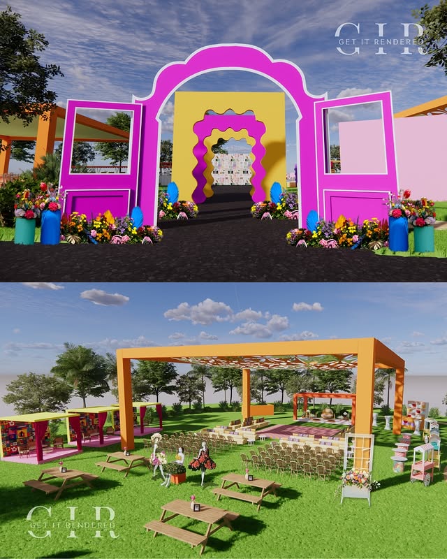 Colorful Wedding Entrance