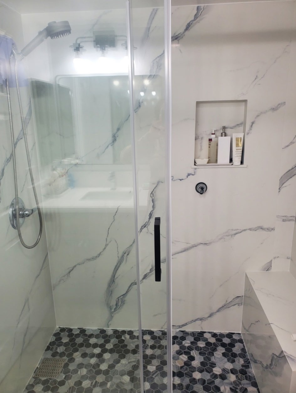 Marble Walk-In Shower