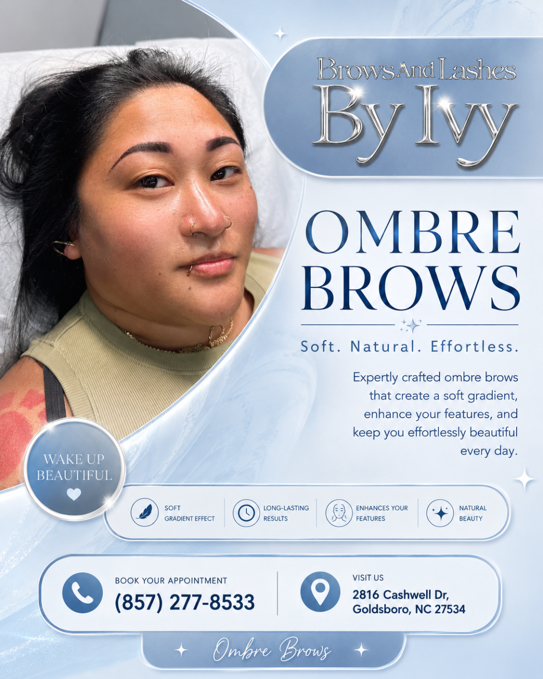 Expertly crafted ombre brows with a soft gradient
