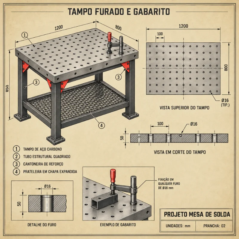 Conjunto Móvel e Tampo furado