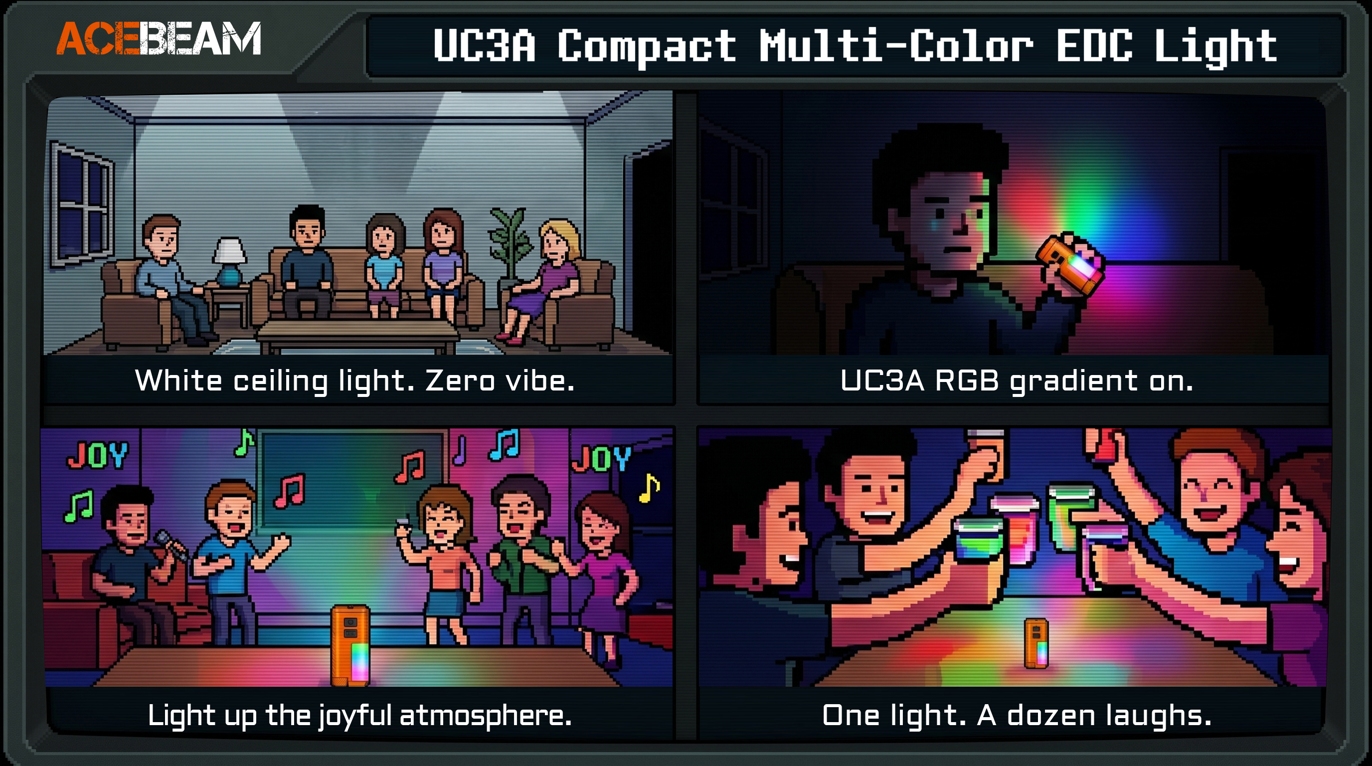 Party atmosphere - RGB gradient lighting up joyful moments