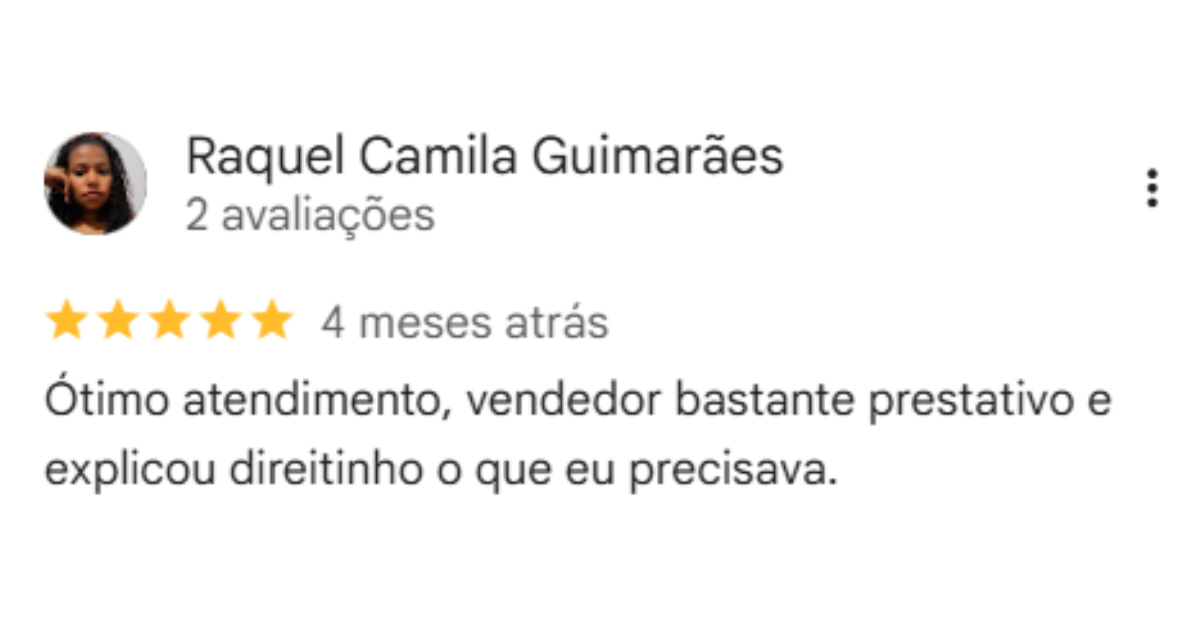 Avaliação de Raquel Camila Guimarães sobre a Rei das Portas