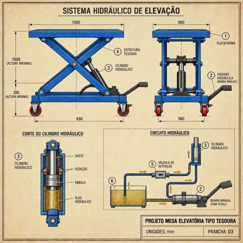 Sistema Hidráulico de Elevação