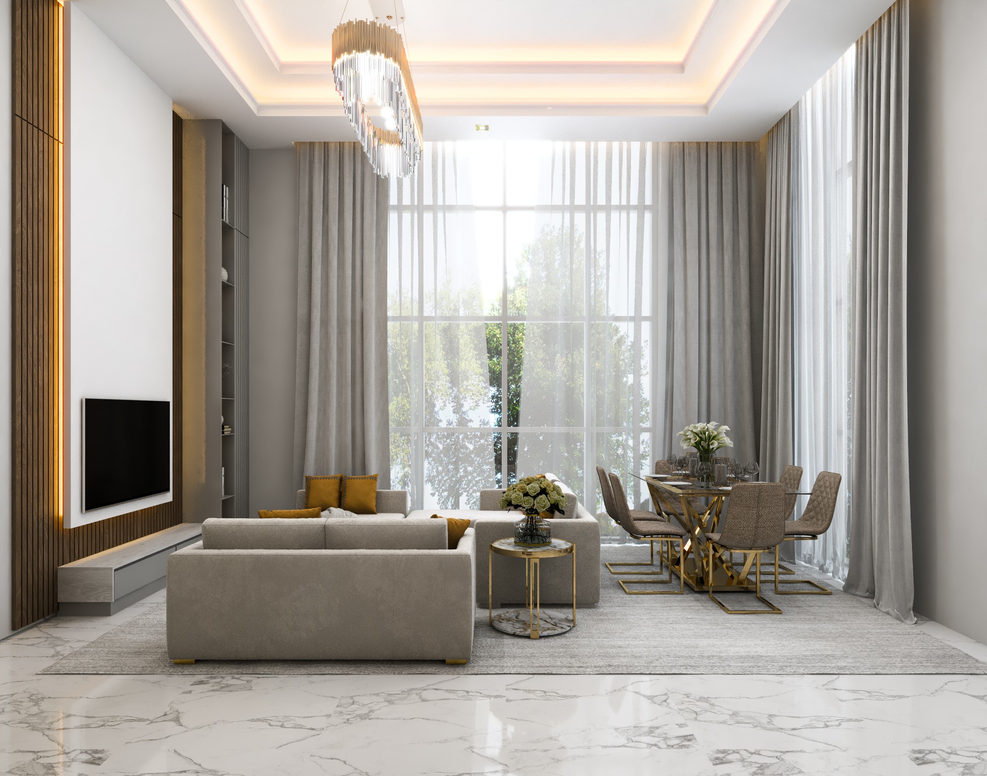Grey Elegance — Living Room | Innovation Interior Design