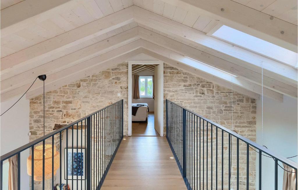 Loft gallery with skylights
