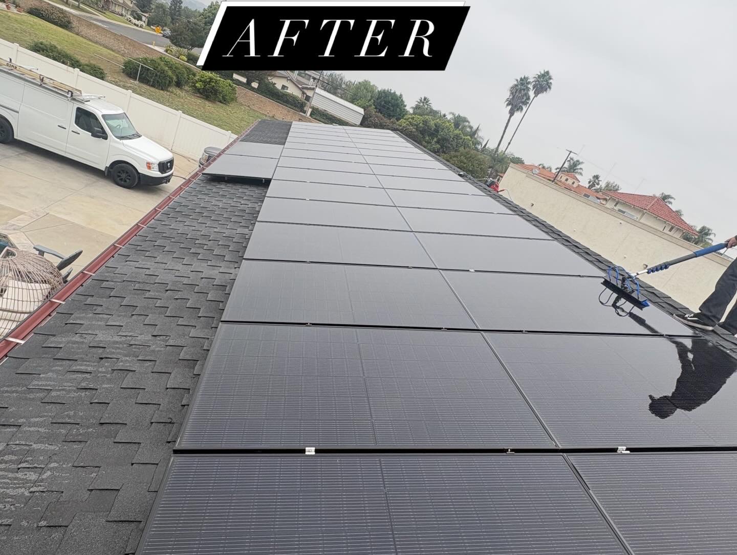 After cleaning - sparkling clean solar panels