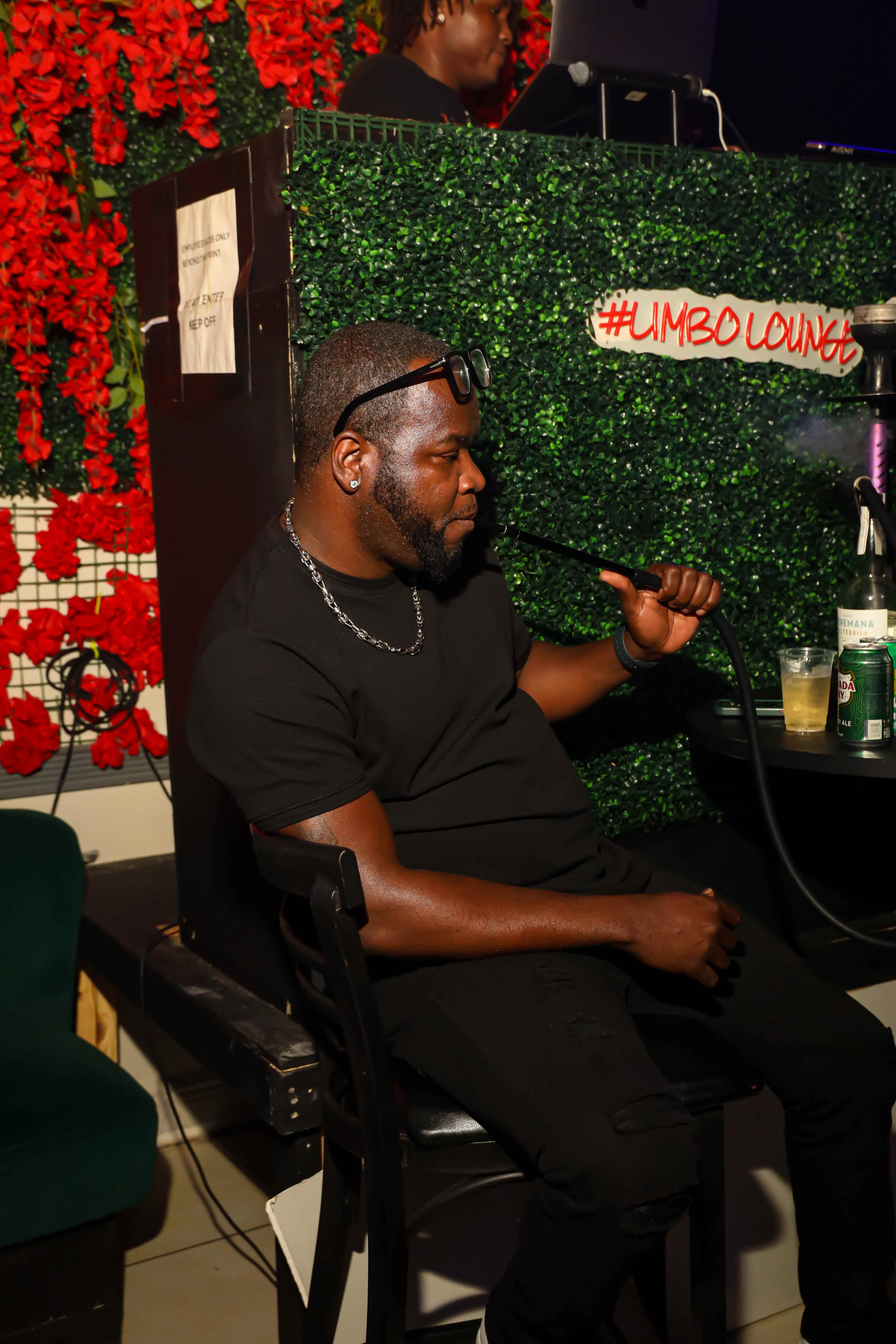 Guest enjoying hookah