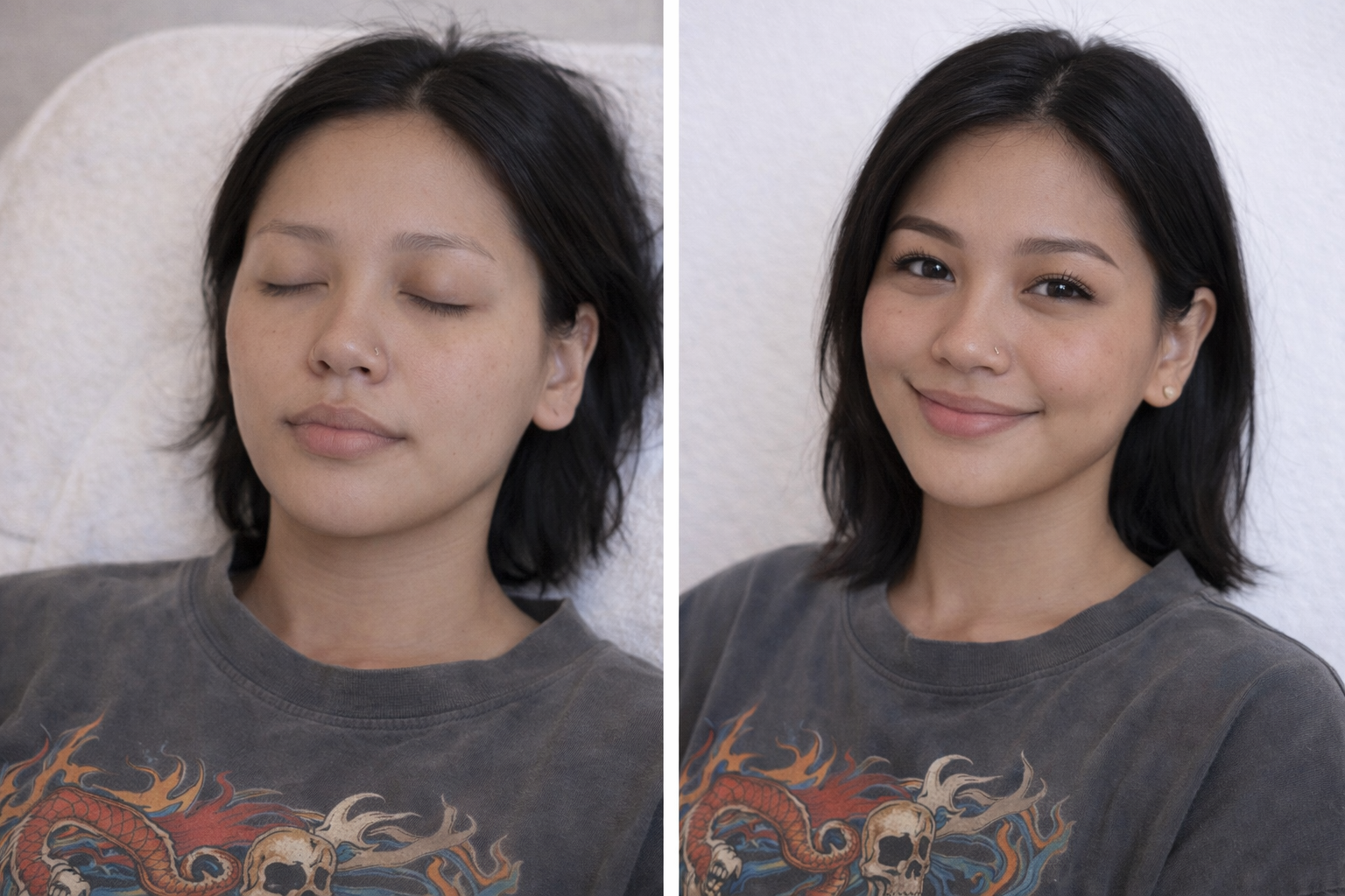 Client with bold defined brows