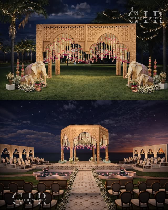 Grand Indian Mandap with Elephants
