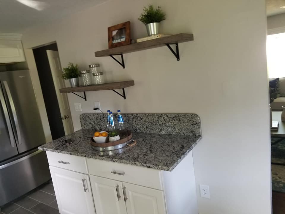Kitchen with Rustic Shelving