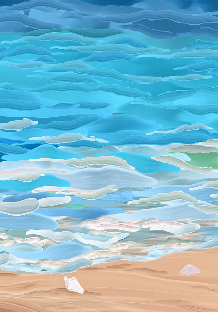 Dreamy ocean seascape painting