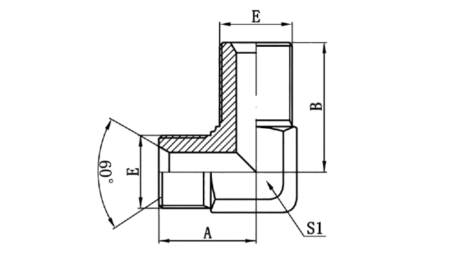 6B9 - 90° Elbows BSP Male 60°Seat Bulkhead
