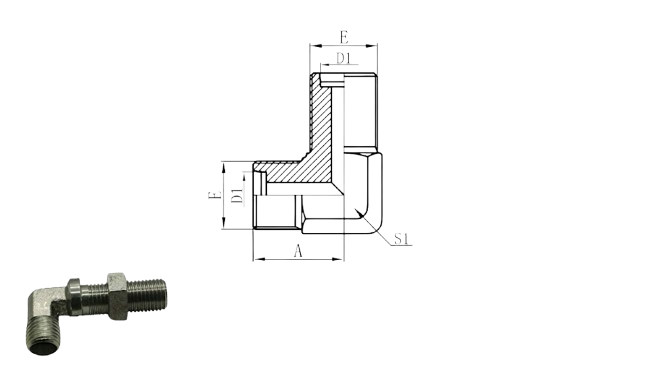 6C9 - 90° Metric Male 24° L.T. Bulkhead