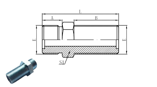 6E - Metric Male O-Ring Bulkhead