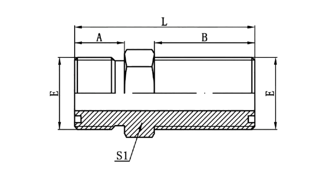 6F - ORFS Male O-Ring Bulkhead
