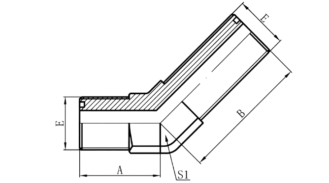 6F4 - 45°ORFS Male O-Ring Bulkhead