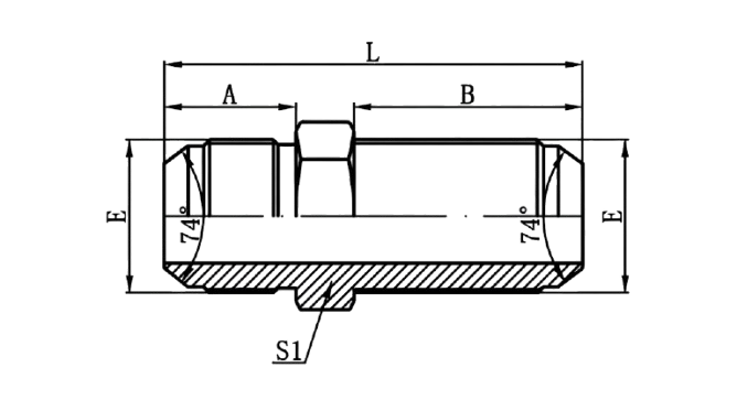6J - JIC Male 74°Cone Bulkhead