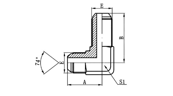 6J9 - 90°JIC Male 74°Cone Bulkhead